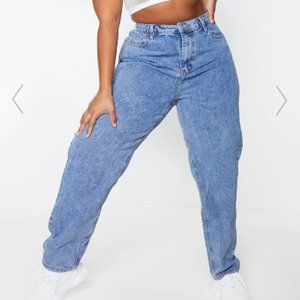 Pretty Little Thing Plus Vintage Wash Mom Jeans